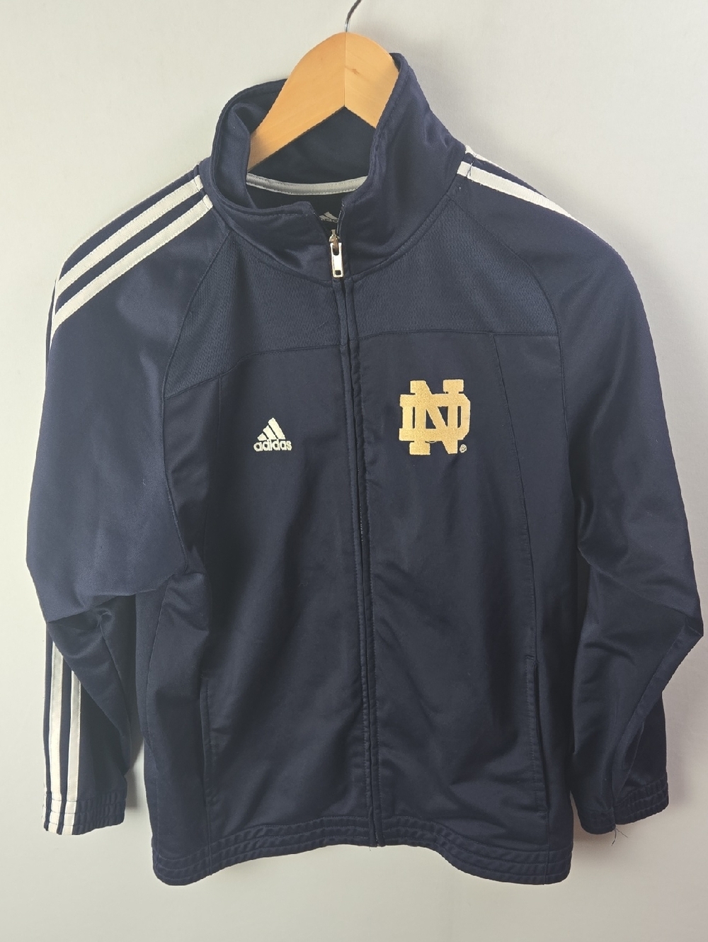 Adidas Youth Notre Dame Navy Zip-up Track Jacket M 10/12 Athleisure Streetwear